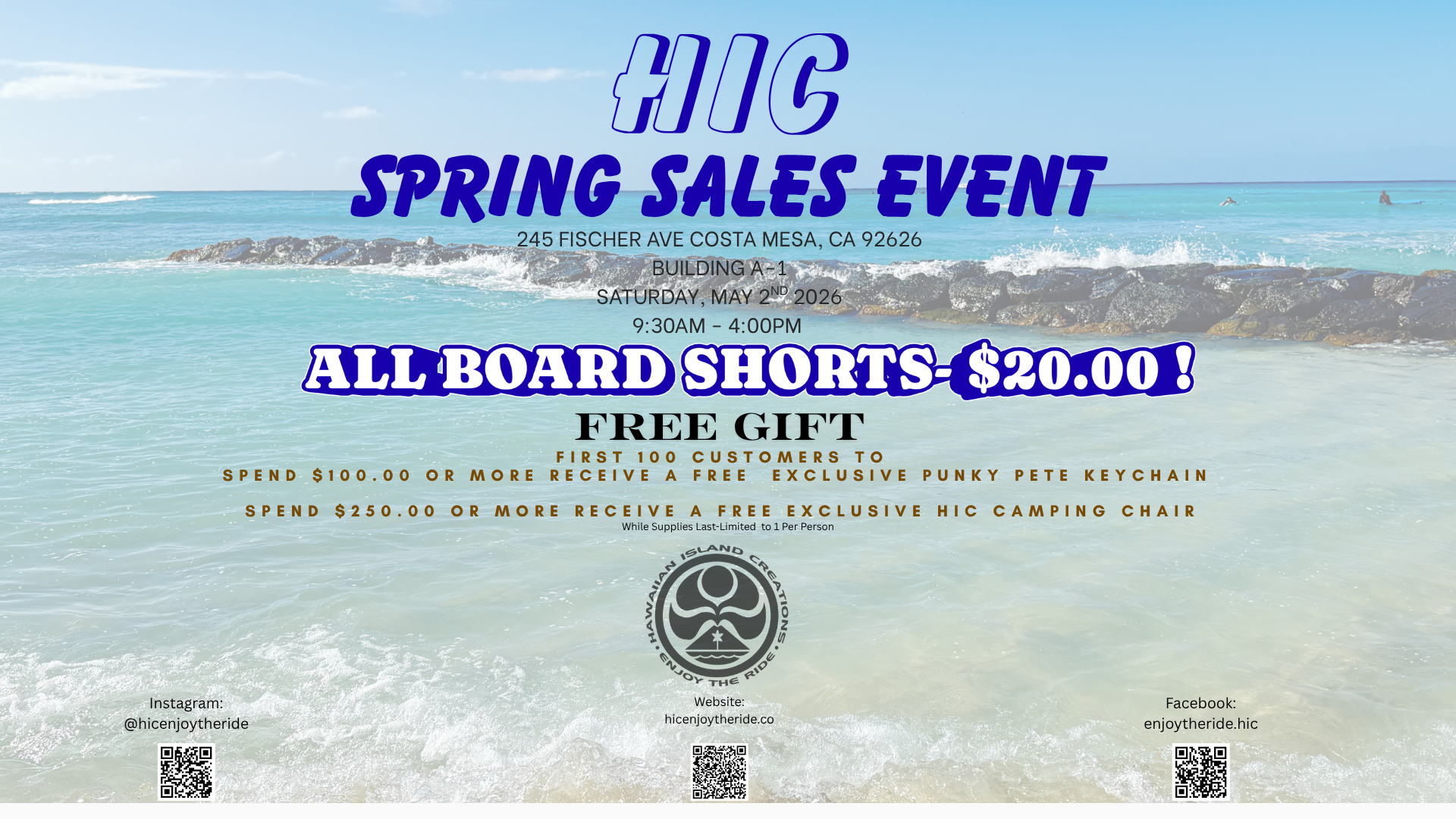 HIC SPRING SALES EVENT 2026