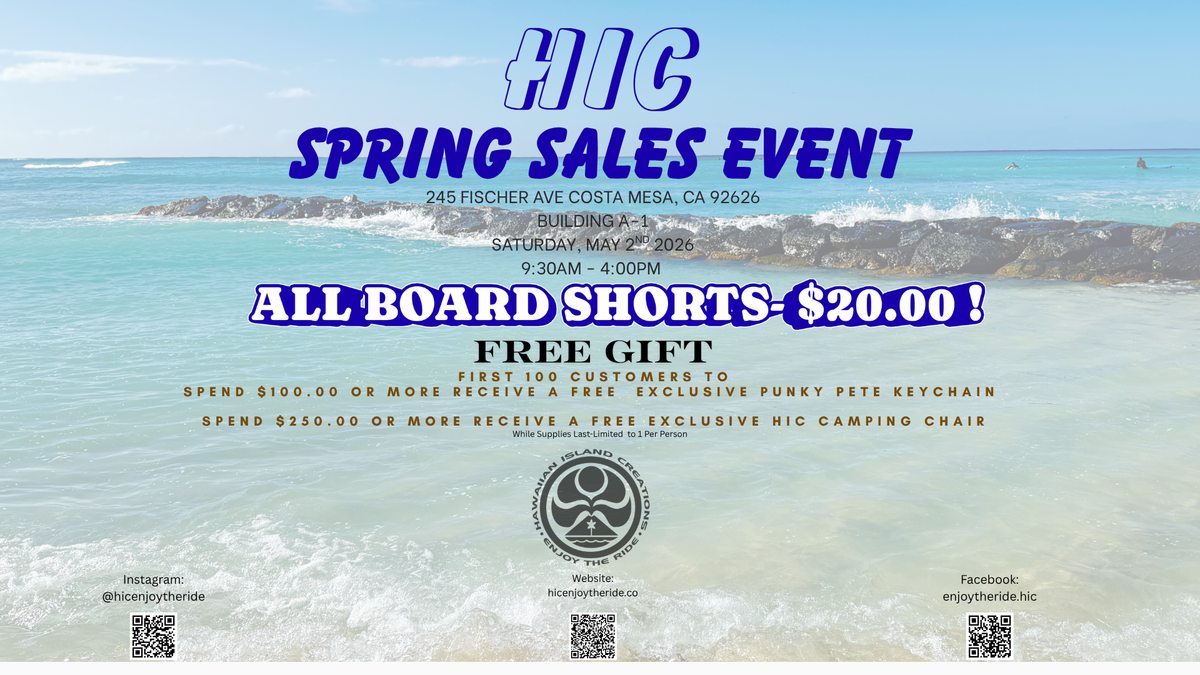 HIC SPRING SALES EVENT 2026
