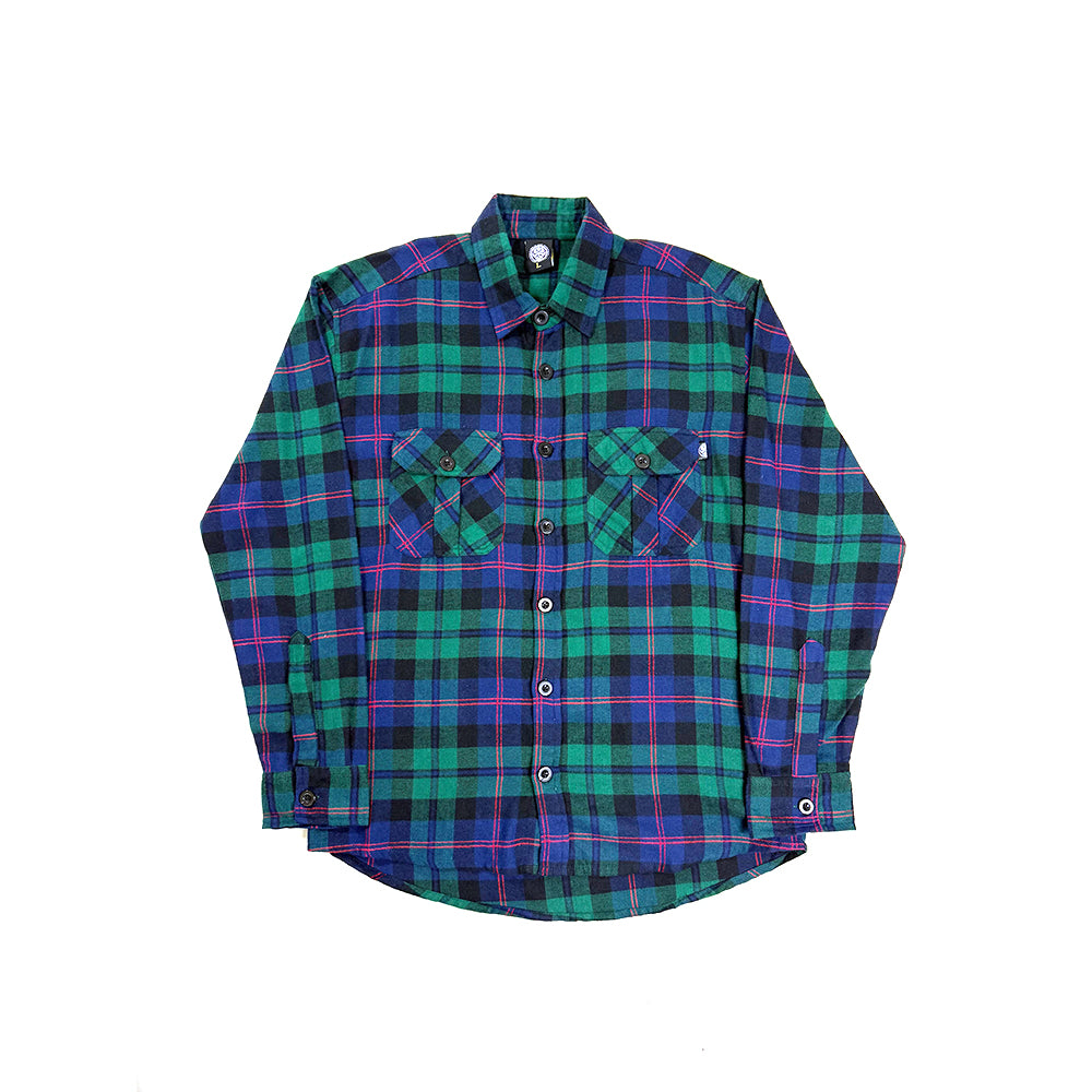 HIC Men's Plaid Flannel Long Sleeve XL / Light Green Plaid Pattern