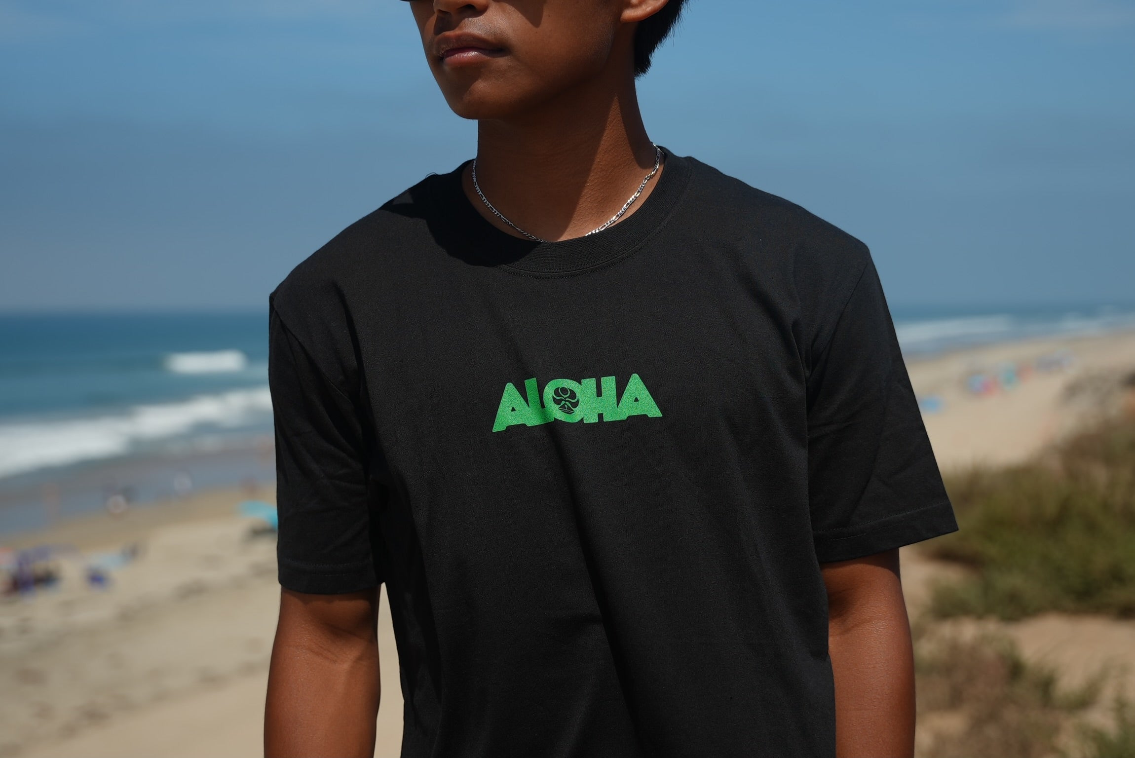 HIC ENJOY THE RIDE Secret Aloha T-Shirt featuring a colorful tropical design on soft fabric, casual wear for summer or beach.