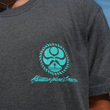 HIC ENJOY THE RIDE spinning wheel T-shirt featuring a printed spinning wheel graphic on a casual cotton shirt.