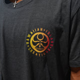HIC ENJOY THE RIDE Bedrock T-Shirt with graphic design, casual fit, and soft fabric, displayed on a hanger.