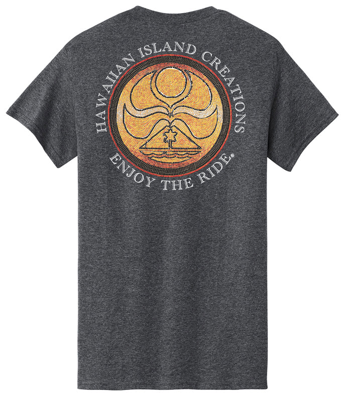 Front and back view of The Ancient Dot T-Shirt by HIC ENJOY THE RIDE, featuring a vintage-inspired dotted design on soft fabric.