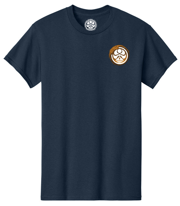 Navy Coconut Aloha T-Shirt by HIC ENJOY THE RIDE featuring a coconut graphic on the front.