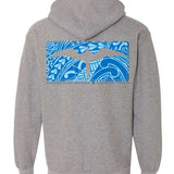 IWA HIC Enjoy the Ride grey heather zip hoodie, back view