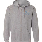 HIC ENJOY THE RIDE IWA grey heather zip hoodie front view