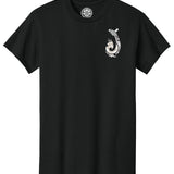 Black Kailua Hook T-Shirt by HIC ENJOY THE RIDE featuring a front view with a Kailua-themed graphic.
