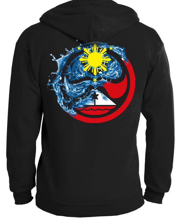 Black Majestics Zip Hoodie by HIC ENJOY THE RIDE, showing the back with a full-length zipper and comfortable fit.