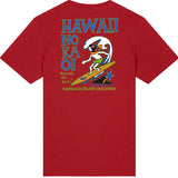 No ka Oi T-Shirt by HIC ENJOY THE RIDE in cherry red, front view showing the bold graphic design and comfortable fit.
