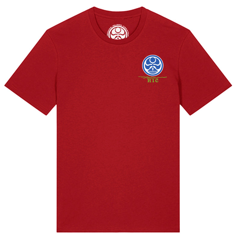 No ka Oi T-Shirt by HIC ENJOY THE RIDE featuring a cherry red color and front graphic design, casual fit and soft fabric.