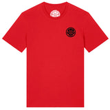 HIC Enjoy the Ride Shaka Hawaiian T-Shirt in red, front view