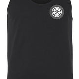 Black Shark Bite Tank Top by HIC ENJOY THE RIDE, front view showing shark graphic and sleeveless design.