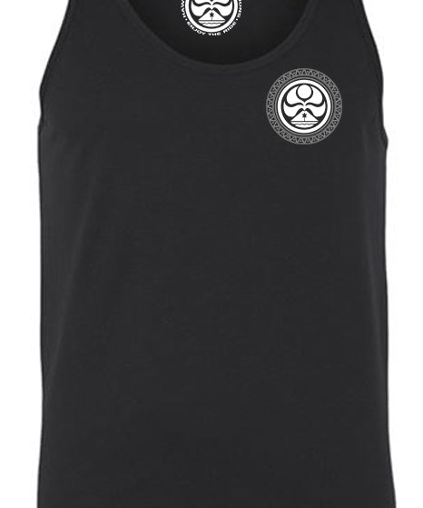 Black Shark Bite Tank Top by HIC ENJOY THE RIDE, front view showing shark graphic and sleeveless design.