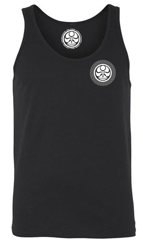Black Shark Bite Tank Top by HIC ENJOY THE RIDE, front view showing shark graphic and sleeveless design.