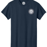 Navy Shark Bite T-Shirt by HIC ENJOY THE RIDE featuring a shark graphic on the front, casual crewneck style.