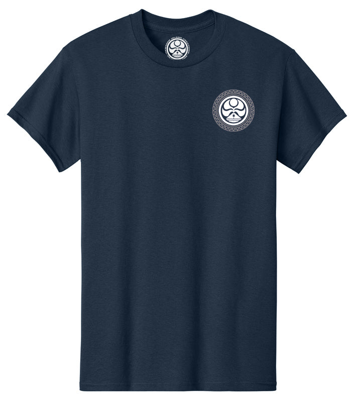 Navy Shark Bite T-Shirt by HIC ENJOY THE RIDE featuring a shark graphic on the front, casual crewneck style.